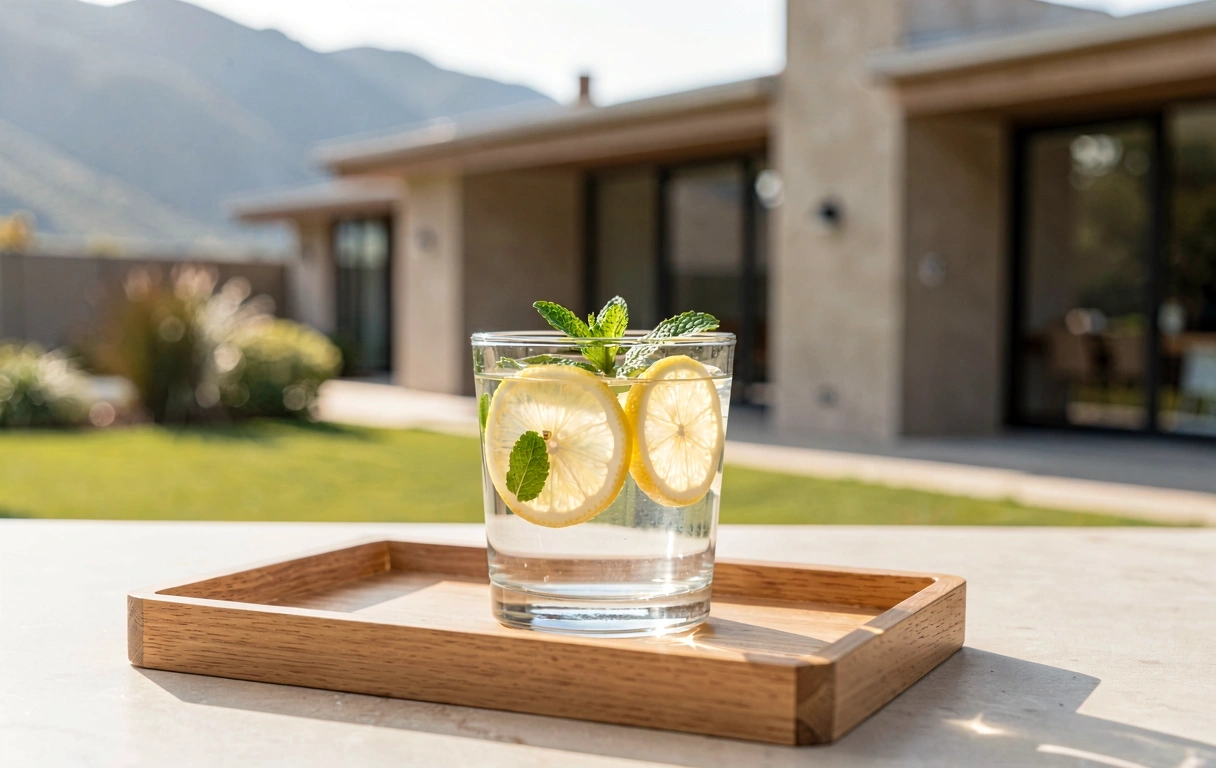 Agua con ingredientes naturales